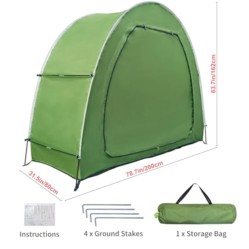 HuaKastro Outdoor Bike Cover Bicycle Tent for 2 Bikes, Waterproof Oxford Storage Tent, Foldable Bike Shelter for Camping