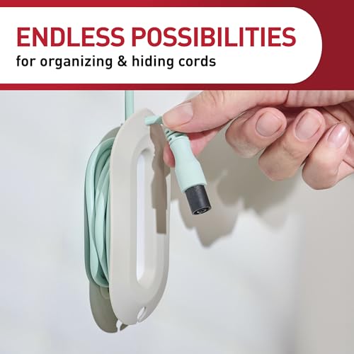 Command Cord Wrap, 2 Units, 4 Medium Strips | Cord Holder And Organizer For Desk, Office, Gaming, And Living Room, No Damage Adhesive Cord Management