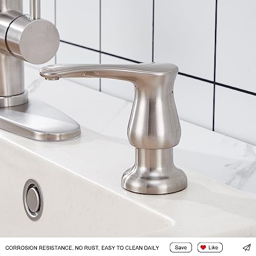 Kitchen Sink Soap Dispenser Brushed Nickel, G0086BN-G | Under Sink Soap Dispenser with 40" Silicone Extension Tube, Say Goodbye to Frequent Refills