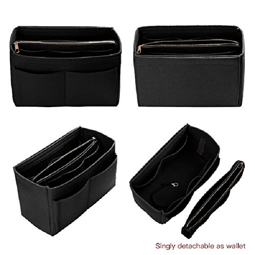 ZTUJO Purse Organizer Insert, Felt Bag Organizer with Metal Zipper, Handbag & Tote Shaper, For Speedy Neverfull Tote, 7 Sizes