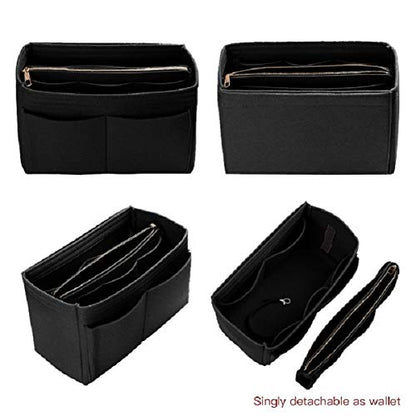 ZTUJO Purse Organizer Insert, Felt Bag Organizer with Metal Zipper, Handbag & Tote Shaper, For Speedy Neverfull Tote, 7 Sizes