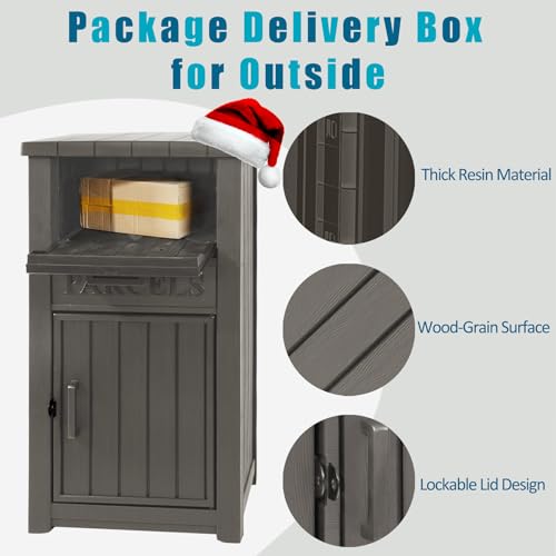 Package Delivery Box for Outside, Outdoor Storage with Lockable Secure, Anti-Theft Parcel Drop Boxes Outdoor Package Delivery and Waterproof for Porch, House, Curbside