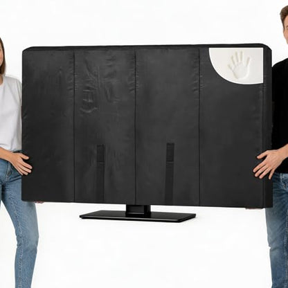 JZHLLA Waterproof Oxford TV Cover for Moving 0.25 Inch Thick Tear Resistance Screen Protector Cover Fits 60"-65" TV with Foam Filling and Bottom Strap for House Moving, Storing