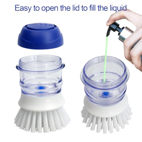 CELOX 2 Pack Dish Brush with Soap Dispenser for Kitchen Cleaning, Kitchen Brush for Dish Pot Pan Sink Cleaning