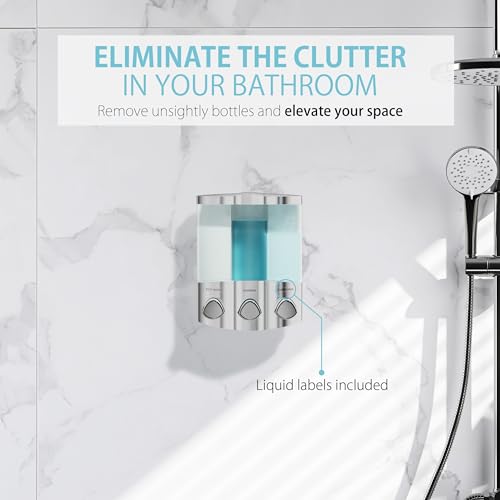 Better Living Products 76344-1 Euro Series TRIO 3-Chamber Soap and Shower Dispenser, Chrome