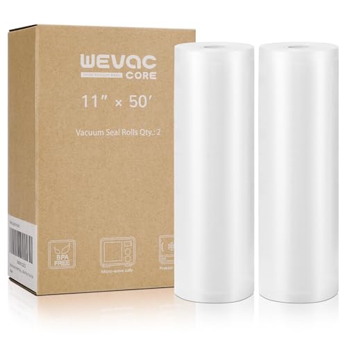 Vacuum Sealer Bags 11x50 Rolls 2 pack for Food Sav... (2 Count | clear)