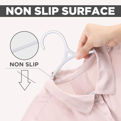 Utopia Home Plastic Hangers 20 Pack – Non-Slip with Pants Bar White | Heavy duty | Non-slip shoulder grooves & notches | Anti-slip pants bar for increased grip