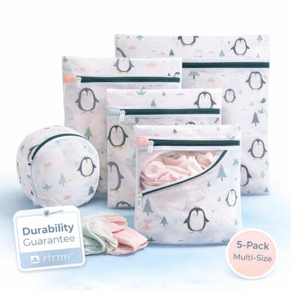 Mesh Laundry Bags for Delicates – 5-Pack (Bra Bag + S/M/L/XL) | Durable Honeycomb Mesh, Protects Clothing in Washer & Dryer, Travel Organizer – Ideal for Bras, Lingerie, Sweaters