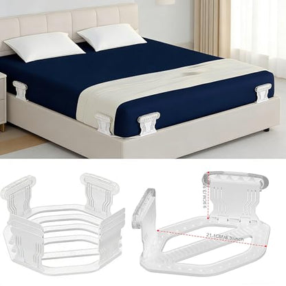 Bed Sheet Holders for Corners, Stop Sheets from Slipping Off All Night, Anti-Slip Pad for Delicate Sheets, Easy One-Time Installation, Durable Gripper Clips for Twin to King Size Mattresses(Set of 4)