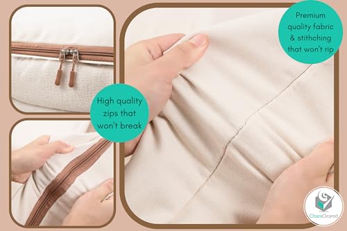 Canvas Storage Bags Designer Organizer for Clothing 2 Pack – Clothes Organizers for sweaters, clothing, garment, bedding, quilt, linens, large bag with zip & window, mothproof
