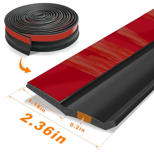 Universal Garage Door Threshold Seals Bottom Rubber Replacement, weatherproofing Garage Door Weather Stripping with Nails (20ft)