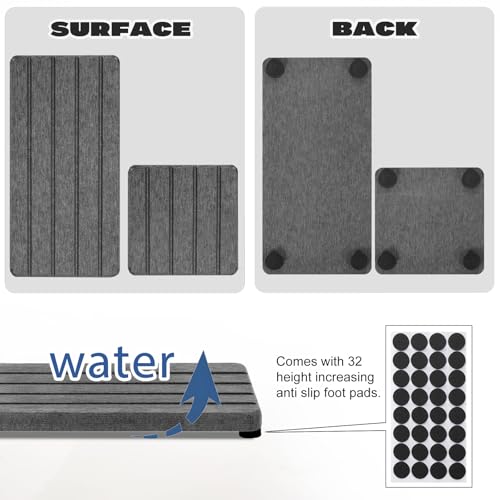 4PCS Fast Drying Diatomite Stone Soap Tray for Bathroom and Kitchen, Vanity Tray, Water Absorbing Coaster