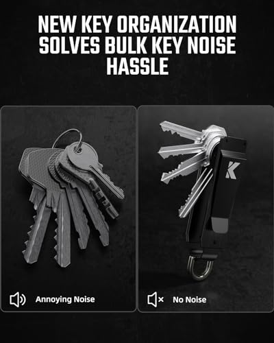 Key Organizer for Men Compact Key Holder Minimalist Key Case Metal Key Chain Key Holder for Keychain Secures 2-5 Keys