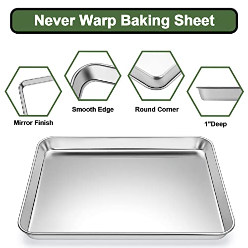 Baking Sheet Tray Cooling Rack with Silicone Bakin... (Red | Stainless Steel)