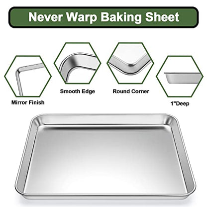 Baking Sheet Tray Cooling Rack with Silicone Bakin... (Red | Stainless Steel)