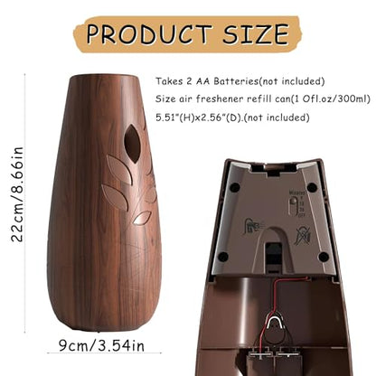 Automatic Spray Dispenser,(2-Pack) Adjustable Air Freshener Dispenser, Wall Mounted or Standing Aerosol Sprayer for Living Room Bathroom Bedroom Hotel Office Commercial Place (Dark Wood)