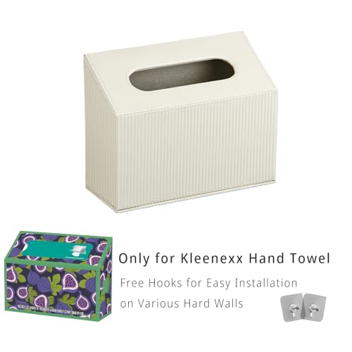 Hand Towel Cover/Holder Suitable for Kleenex Disposable Paper Hand Towels | PU Leather Tissue Box Cover, Wall-Mounted Modern Hand Towels Dispenser for Dining Room, Kitchen, Bathroom, Home Decor