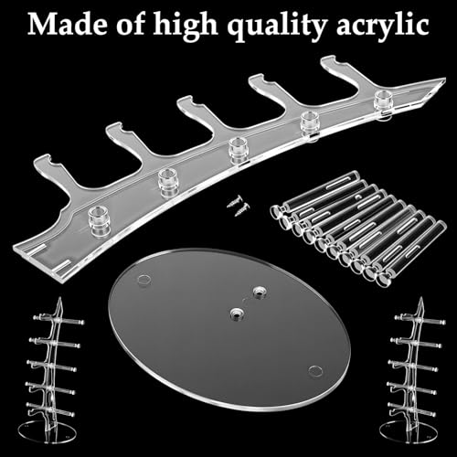 RattanView 4 Pcs Eyeglasses Storage Display Stand Holder 5-Slot Clear Acrylic Sunglasses Storage Organizer Easy Assembly Ideal for Home or Retail Use