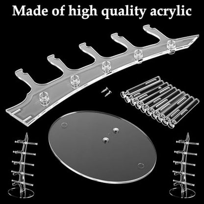 RattanView 4 Pcs Eyeglasses Storage Display Stand Holder 5-Slot Clear Acrylic Sunglasses Storage Organizer Easy Assembly Ideal for Home or Retail Use