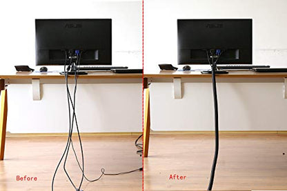 Alex Tech 25ft - 1/2 inch Cord Protector Wire Loom Tubing Cable Sleeve Split Sleeving For USB Cable Power Cord Audio Video Cable – Protect Cat From Chewing Cords - Black