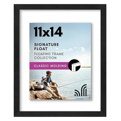 11x14 Floating Picture Frame with Polished Crystal... (Black)
