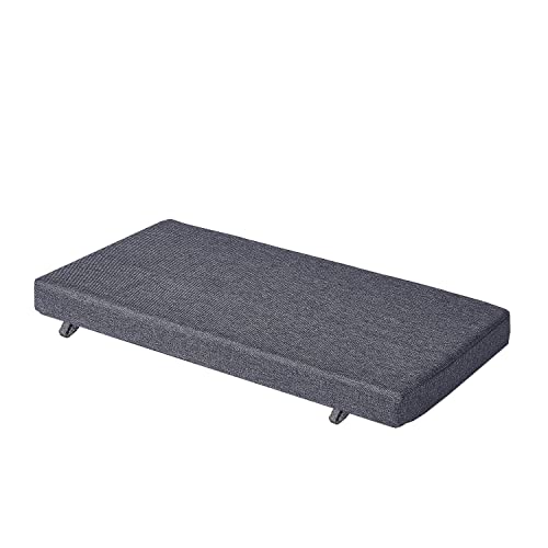 48x12 Inch Piano Bench Cushion w/ Washable Cover for Indoor Furniture,Gray | Non slip high density foam bench seat cushion for kitchen dining room,shoe storage, entry way,window, settee