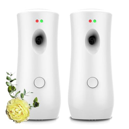 (2-Pack) Automatic Air Freshener Spray Dispenser, Wall Mounted/Free Standing Air Fresheners for Home and Commercial Use, Multiple Time Scent Release Setting for Room/Restroom Sprayer (White ADS08)