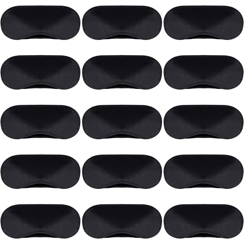 50 Pieces Eye Mask Sleep Masks Bulk Sleeping Blindfold Eye Cover for Games Team Building Party Travel with Nose Pad and Adjustable Strap for Women Men