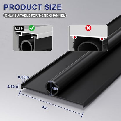 Garage Door Bottom Seal, 5/16" T-End, 4" Wide Weather Stripping, 10 ft | Helps block drafts, dust, leaves and rain; includes 2 end plugs