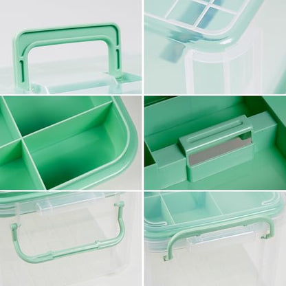 HEY FOLY 15qt Clear Medicine Organizer Storage Box with Tray, Plastic First Aid Box Empty, Thickened Medicine Container Chest, Multipurpose Medical Case with Labels, Medicine Caddy with Lids Handles