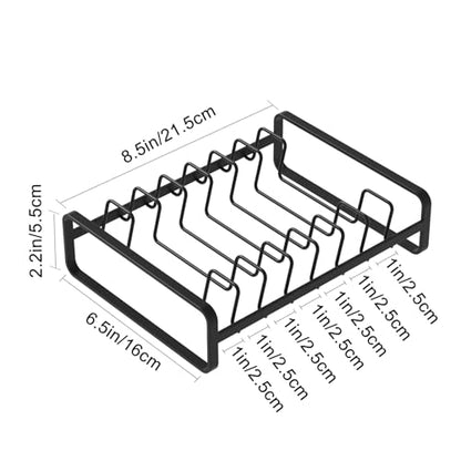 2 Pack Plate Holders Organizers 8 Slots Upright Cabinet Dish Drying Racks Metal Plate Stands (for 6In. 10In. Plates) Dish Organizers for Countertop and Cupboard(at Least 11.2in.Height) Black