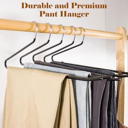 Open Ended Pants Hangers,30-Pack Clothes Hangers Space Saving, Non-Slip Black Metal Hangers, Space Saving Design for Jeans,Slacks,Scarf (Black)