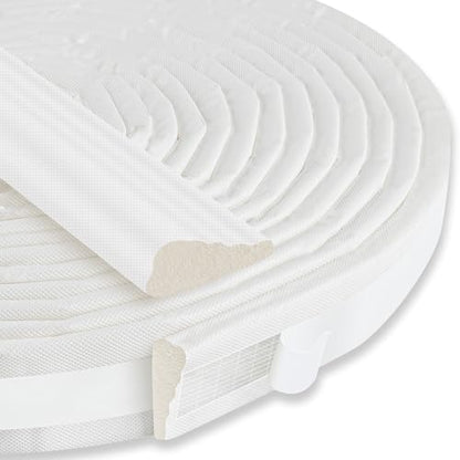 236" Wedge-Shaped Foam Window Seal Strip, Door Weather Stripping, Soundproof Front Door Frame Seal, Self-Adhesive Winter Insulation for Doors & Windows, Draft Stopper Gap Filler, White