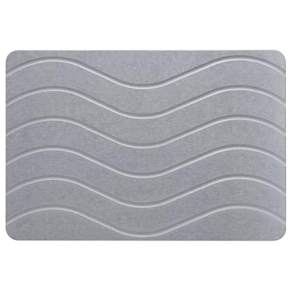 Absorbent Stone Bath Mat, Diatomaceous Earth Shower Mats, Non-Slip Water Absorbing Diatomite Stone Mat for Bathroom Floor, Quick-Drying Easy to Clean (23" x 16" Gray)