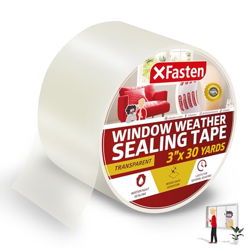 Window Sealing Tape for Winter 3” x 30 Yards RV Wi... (Clear | Plastic)