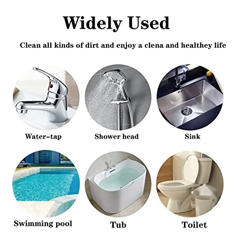 Pumice Stone Toilet Bowl Cleaner - Hard Water Stain Remover | Natural pumice removes hard water rings, limescale & rust on toilets, tiles, sinks & grills. Long handle + 8 refills.