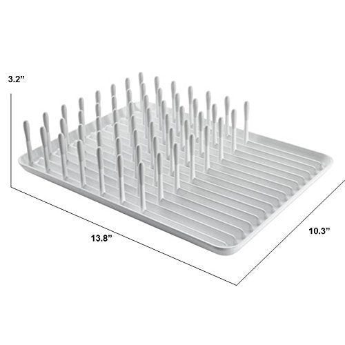 OXO Good Grips Compact Dish Rack, Biscuit, 13-3/4" x 10-3/8" x 3-1/2" h for Storage
