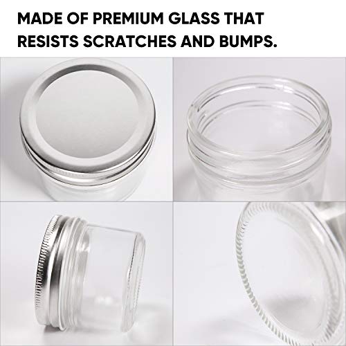 4oz Small Glass Jars with lids (Silver),Mini Mason Jars,Set of 40