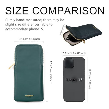 Cockatoo Sunglasses Leather Soft Case Zipper Eyeglass Pouch for Women Men