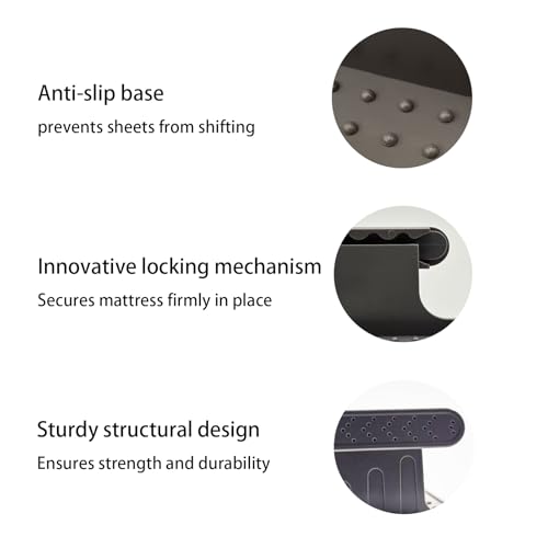 Upgraded Sheet Fasteners with Sheet Locks – Thickened and Reinforced Sheet Fasteners, 4 Pcs, Easy to Install, Suitable for All Mattresses, Reusable