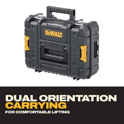 DEWALT Tool Box TSTAK II, 13 In. Flat Top Tool Storage Case, Stackable Organizer Hard Case Portable Toolbox, Heavy Duty, Holds Up To 66 lbs (DWST17807)