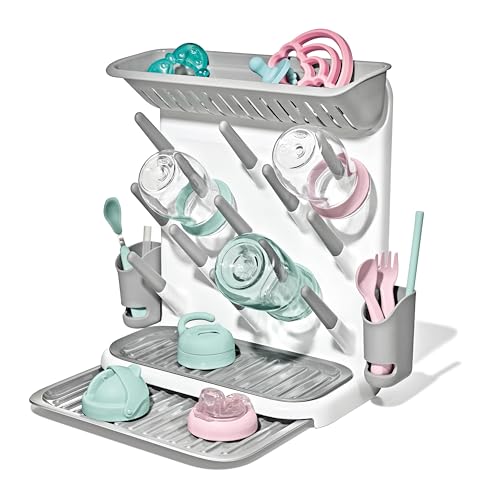 OXO Tot Expandable Baby Bottle Drying Rack, Space-Saving