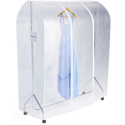 HANGERWORLD 6ft Clothes Garment Rack Cover for Open Closet Clear Showerproof COVER ONLY (72"x24")