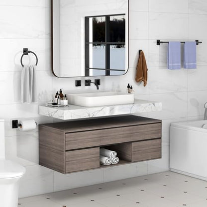 10-Piece Bathroom Accessories Set, 24 inch Towel Bar | Black Bathroom Hardware Set, Towel Racks for Bathroom, Robe Towel Hooks, Toilet Paper Holder Wall Mounted
