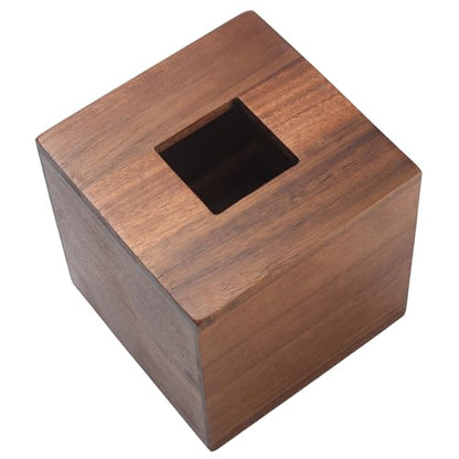 Tissue Box Cover, Square Tissue Box Holder, Acacia Wood Facial Paper Holder for Bathroom, Bedroom, Dinner Table, Office (1 Pack, 5.7 x 5.7 x 5.7 inch)
