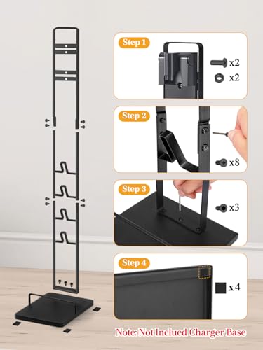 Vacuum Stand for Dyson V15 V12 V11 V10 V8 V7 V6, M... (Black | Metal)
