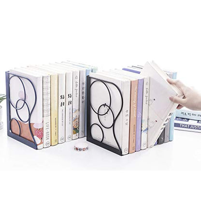 Adjustable Bookends Metal Book Ends for Heavy Book Holder | Heavy Duty, Desktop Book Organizer, Binder Holder, Nonskid Book End for Bookshelf,