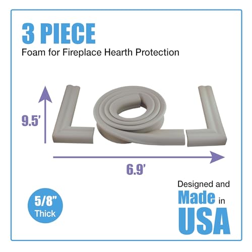 KidKusion Hearth Cushion | Made in USA | Taupe | 8.33 Ft of Padding | Child Safety, Edge and Corner Guard, Baby Proof Fireplace Bumper