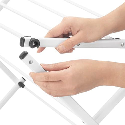 Whitmor Expandable Clothes Drying Rack: 3 Tier Laundry Drying Rack, Collapsible Drying Rack Clothing, Portable Space Saving Clothing Rack for Indoor Outdoor, 35.5" L x 14.50" W x 45.2" H, White