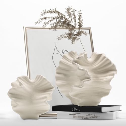 Ceramic Vase - Set of 2 for Home Decor,White Flowe... (Ceramic)